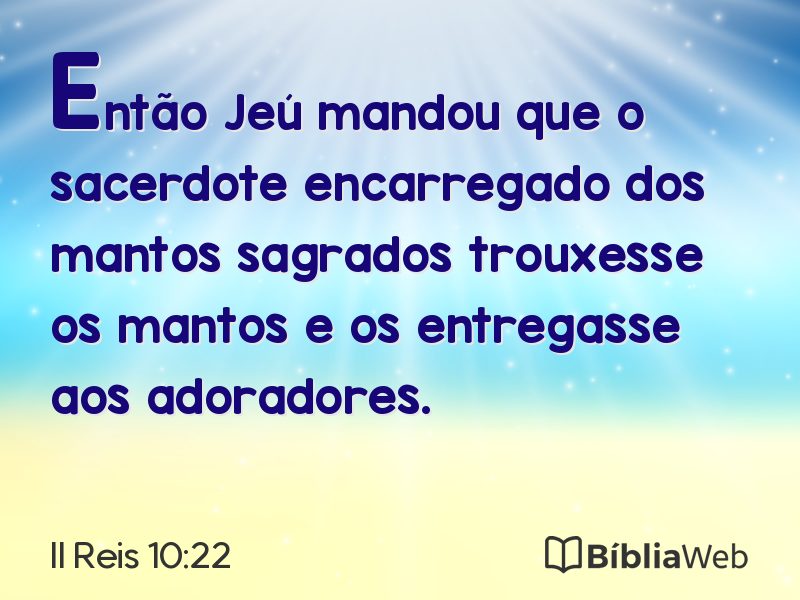 II Reis 10:22 em imagem para compartilhar