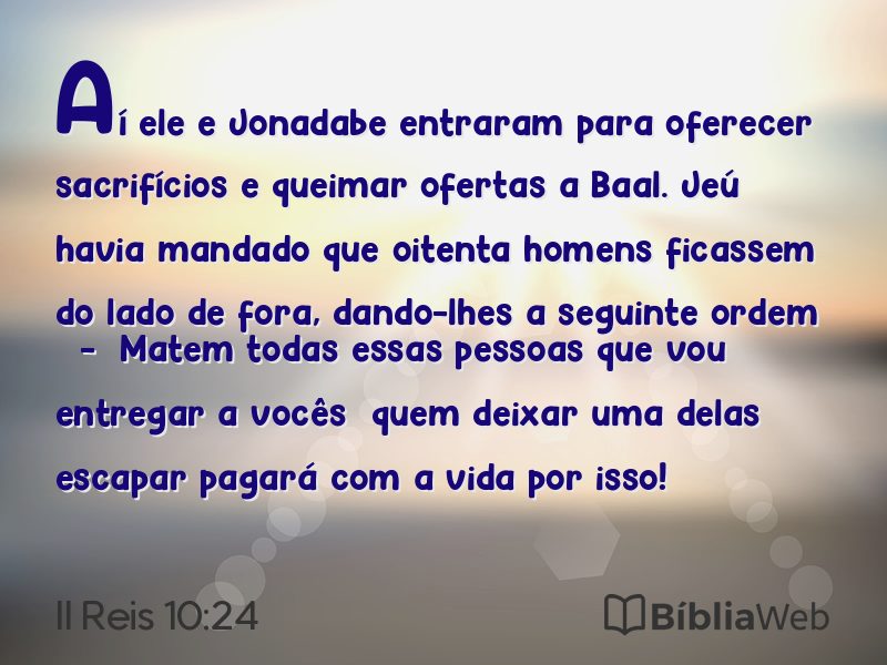 II Reis 10:24 em imagem para compartilhar