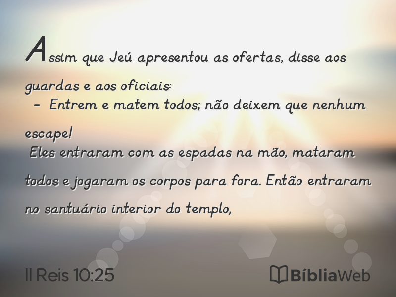 II Reis 10:25 em imagem para compartilhar