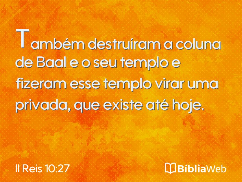 II Reis 10:27 em imagem para compartilhar