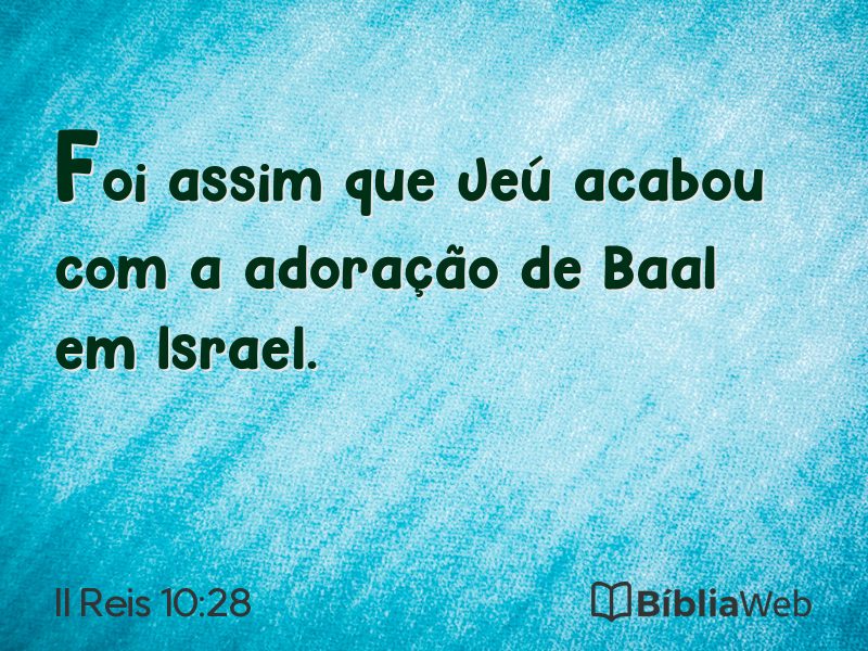 II Reis 10:28 em imagem para compartilhar
