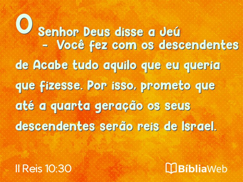 II Reis 10:30 em imagem para compartilhar