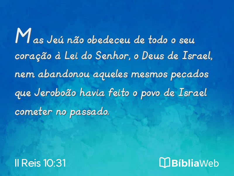II Reis 10:31 em imagem para compartilhar