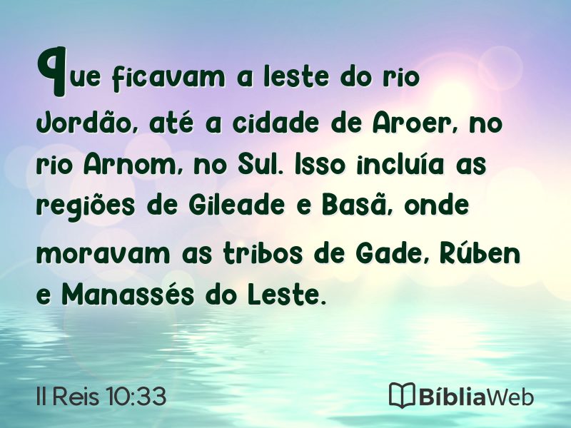 II Reis 10:33 em imagem para compartilhar