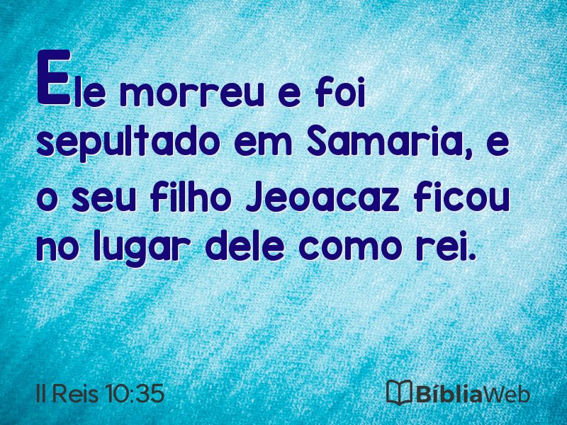 II Reis 10:35 em imagem para compartilhar