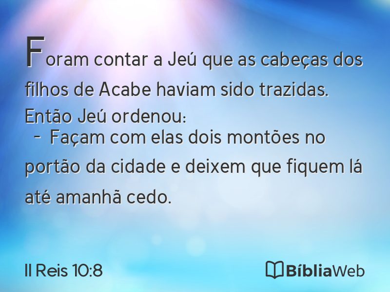 II Reis 10:8 em imagem para compartilhar