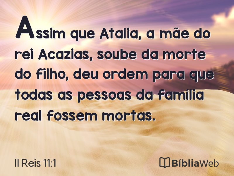 II Reis 11:1 em imagem para compartilhar