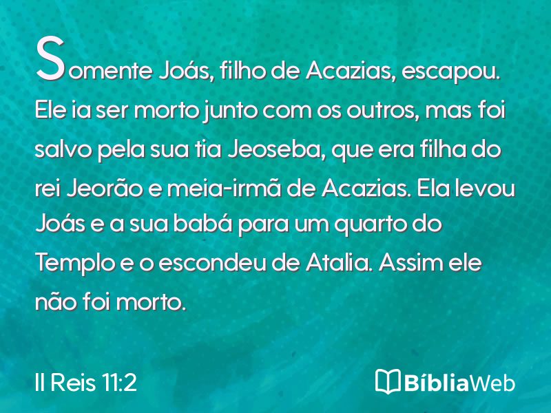 II Reis 11:2 em imagem para compartilhar