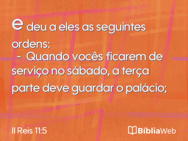 II Reis 11:5 em imagem para compartilhar