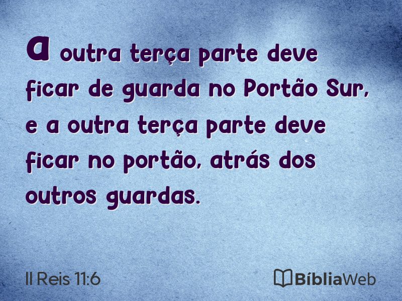 II Reis 11:6 em imagem para compartilhar