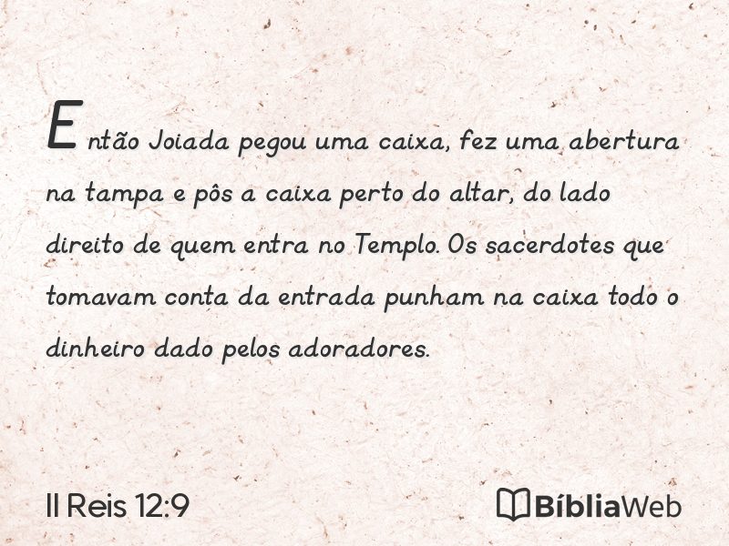 II Reis 12:9 em imagem para compartilhar