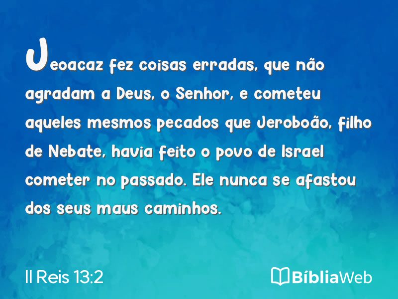II Reis 13:2 em imagem para compartilhar