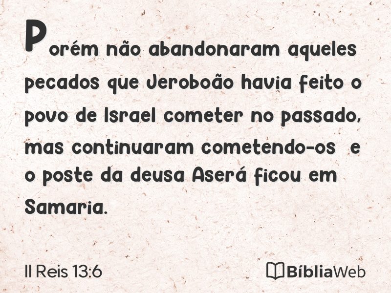 II Reis 13:6 em imagem para compartilhar