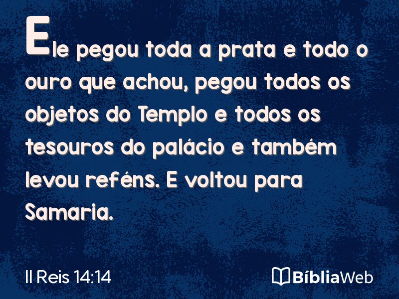 II Reis 14:14 em imagem para compartilhar