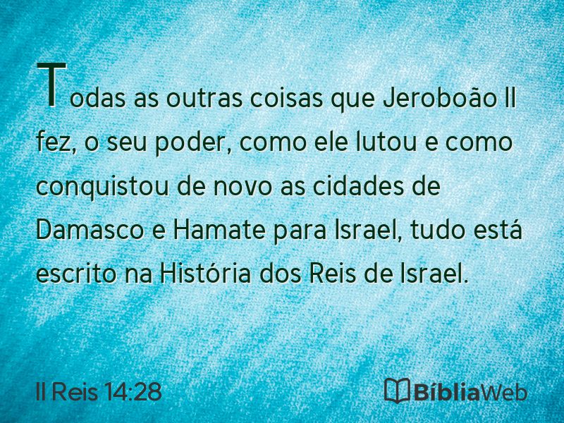 II Reis 14:28 em imagem para compartilhar