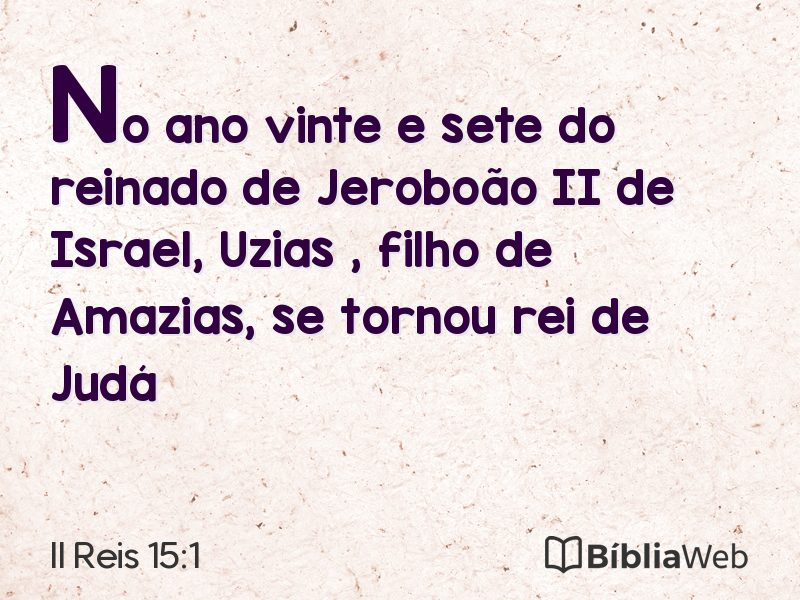 II Reis 15:1 em imagem para compartilhar