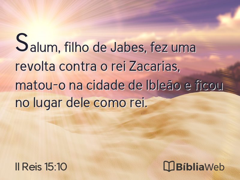 II Reis 15:10 em imagem para compartilhar