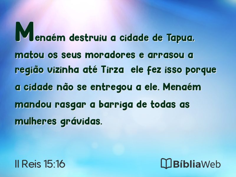 II Reis 15:16 em imagem para compartilhar