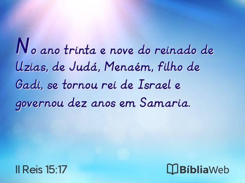 II Reis 15:17 em imagem para compartilhar