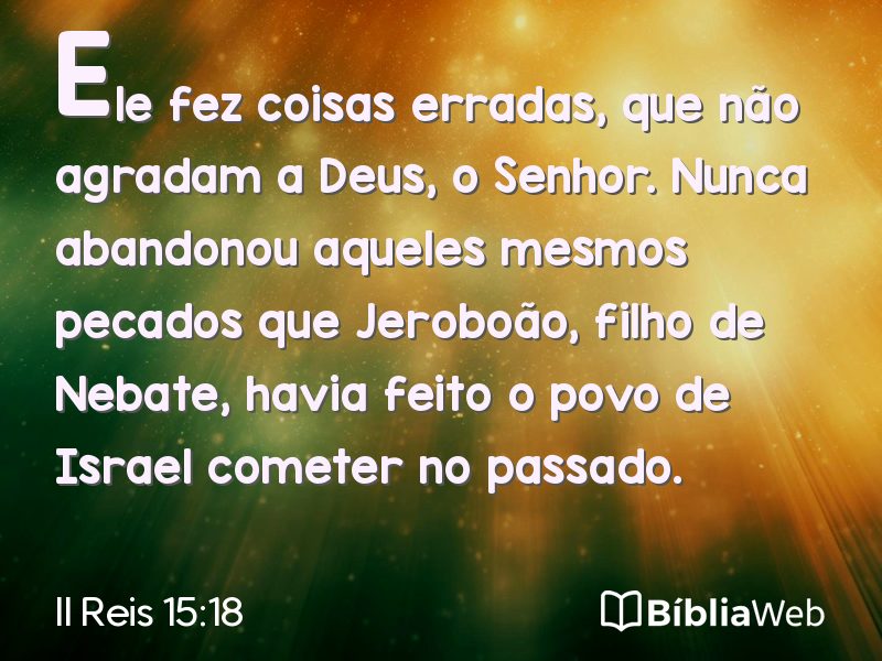 II Reis 15:18 em imagem para compartilhar