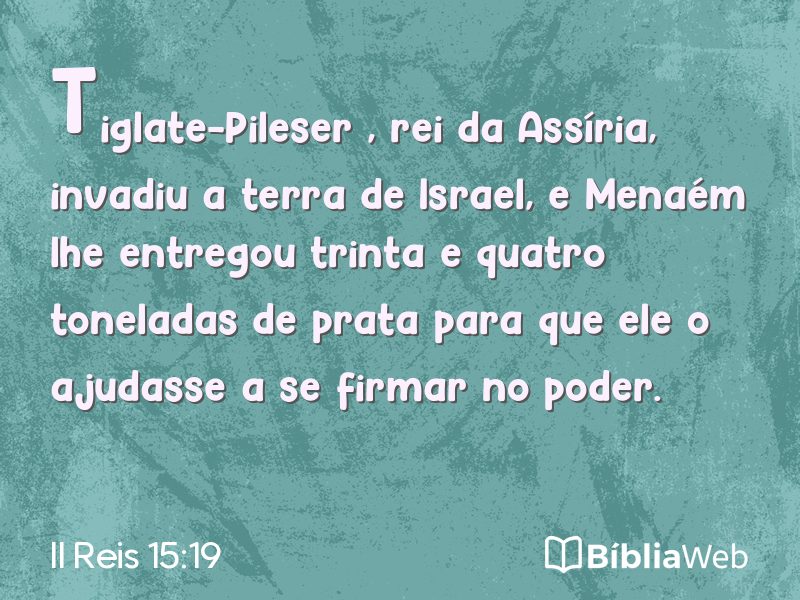 II Reis 15:19 em imagem para compartilhar