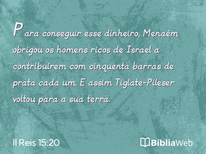 II Reis 15:20 em imagem para compartilhar