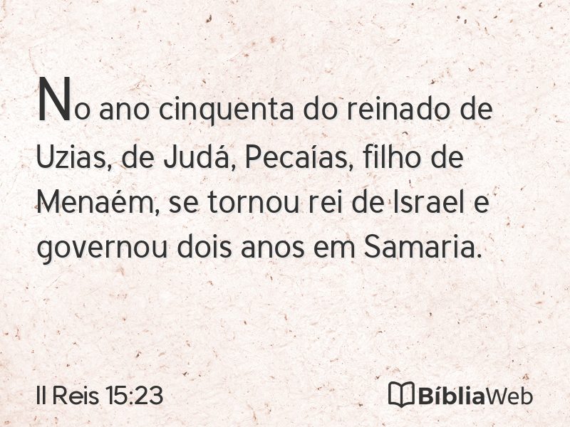 II Reis 15:23 em imagem para compartilhar