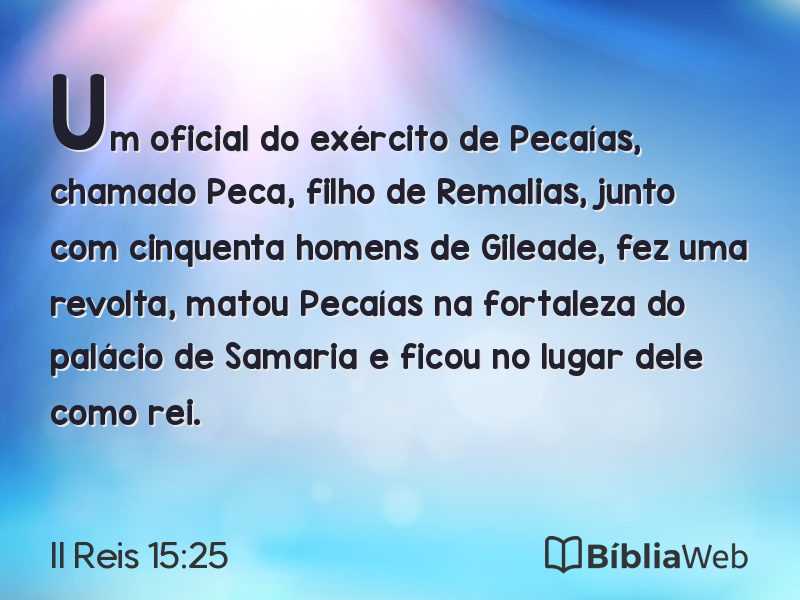II Reis 15:25 em imagem para compartilhar