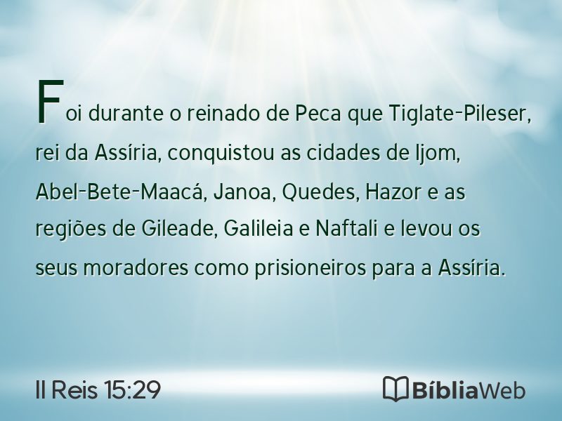 II Reis 15:29 em imagem para compartilhar
