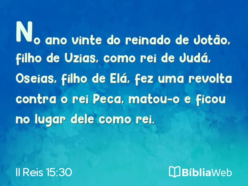 II Reis 15:30 em imagem para compartilhar