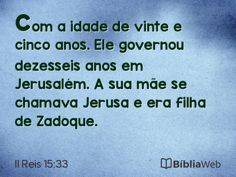 II Reis 15:33 em imagem para compartilhar