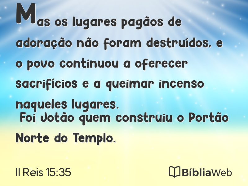 II Reis 15:35 em imagem para compartilhar