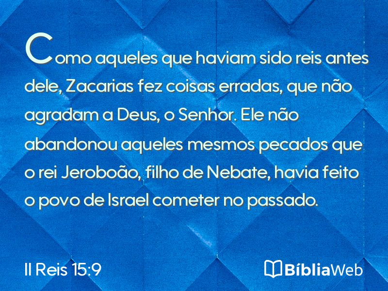 II Reis 15:9 em imagem para compartilhar