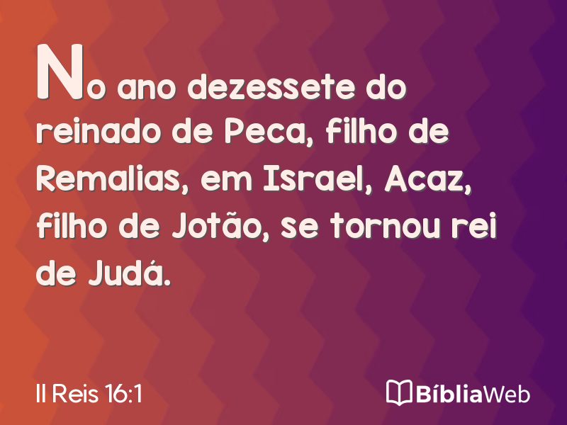 II Reis 16:1 em imagem para compartilhar