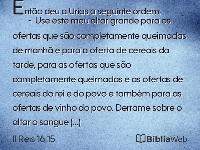 II Reis 16:15 em imagem para compartilhar