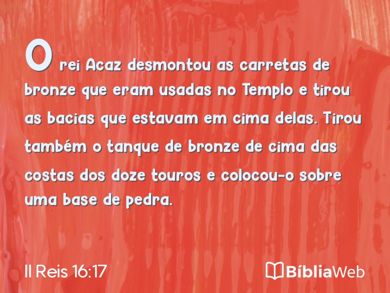 II Reis 16:17 em imagem para compartilhar