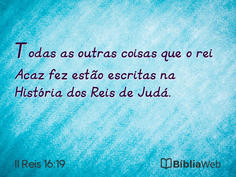 II Reis 16:19 em imagem para compartilhar