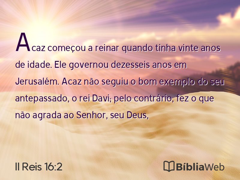 II Reis 16:2 em imagem para compartilhar