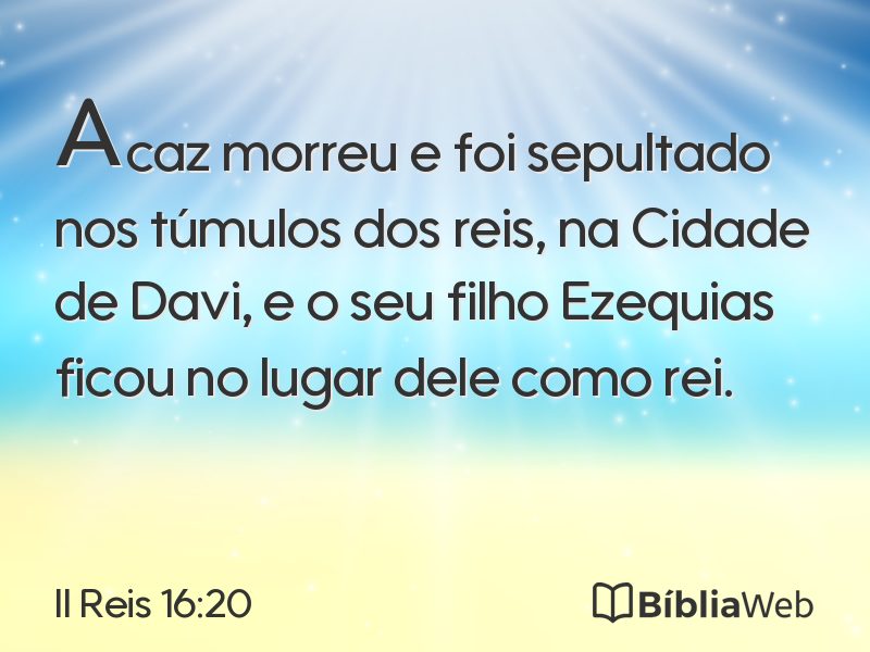 II Reis 16:20 em imagem para compartilhar
