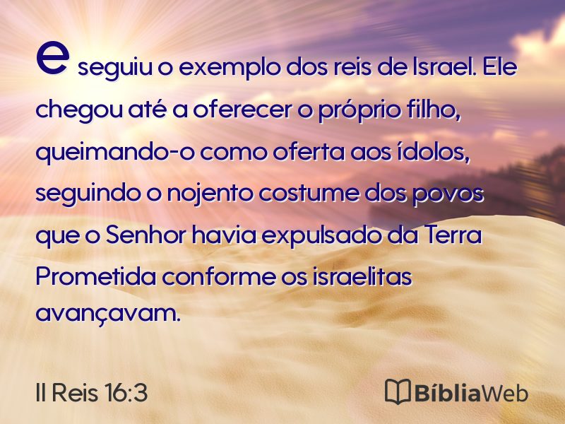 II Reis 16:3 em imagem para compartilhar