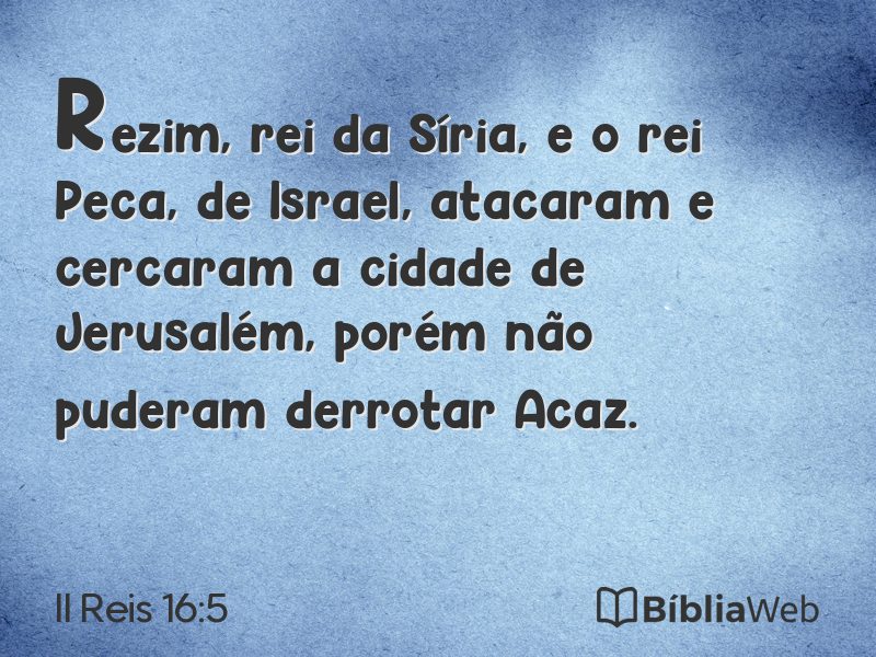II Reis 16:5 em imagem para compartilhar