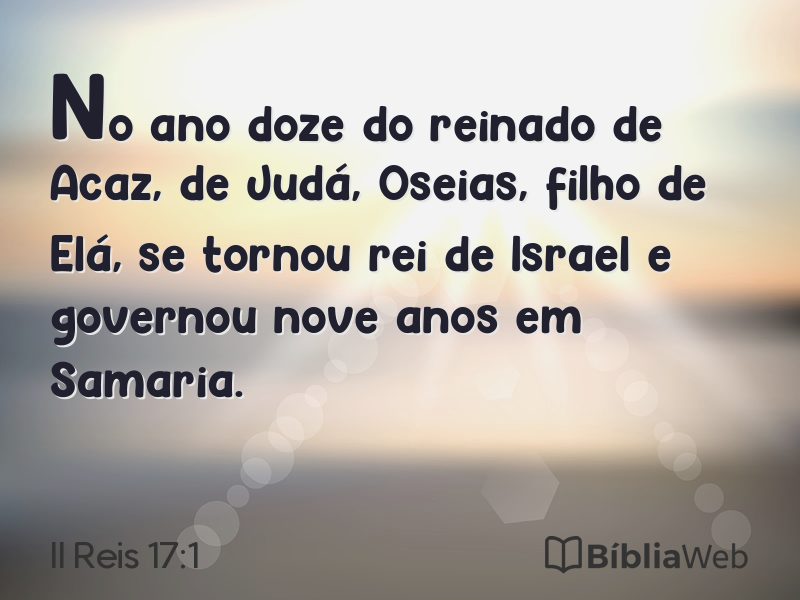 II Reis 17:1 em imagem para compartilhar