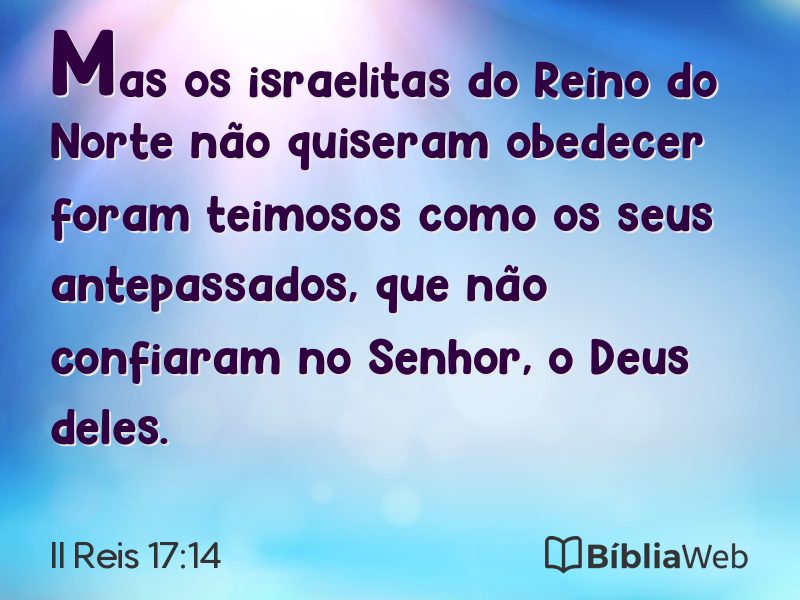 II Reis 17:14 em imagem para compartilhar