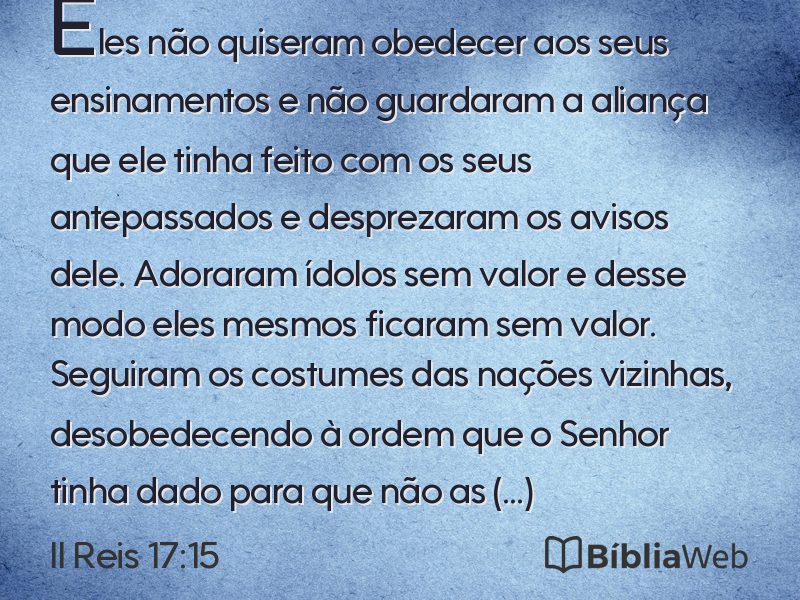 II Reis 17:15 em imagem para compartilhar