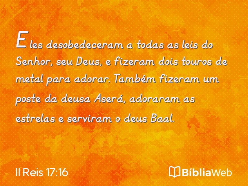 II Reis 17:16 em imagem para compartilhar