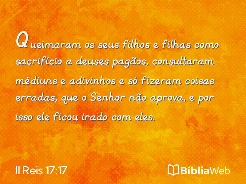 II Reis 17:17 em imagem para compartilhar