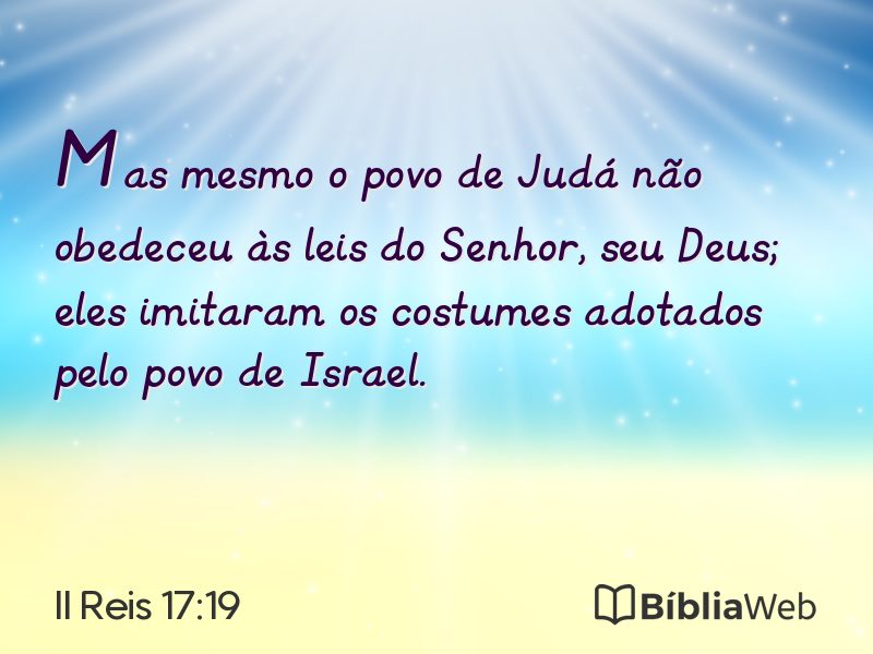 II Reis 17:19 em imagem para compartilhar