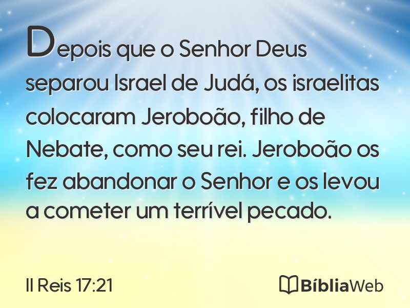 II Reis 17:21 em imagem para compartilhar