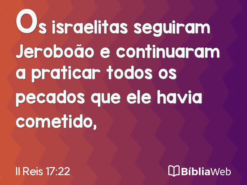 II Reis 17:22 em imagem para compartilhar