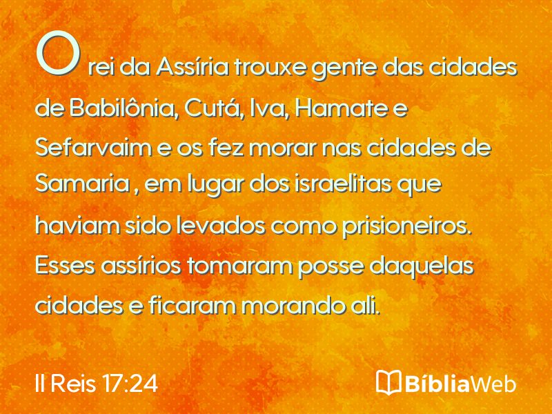 II Reis 17:24 em imagem para compartilhar